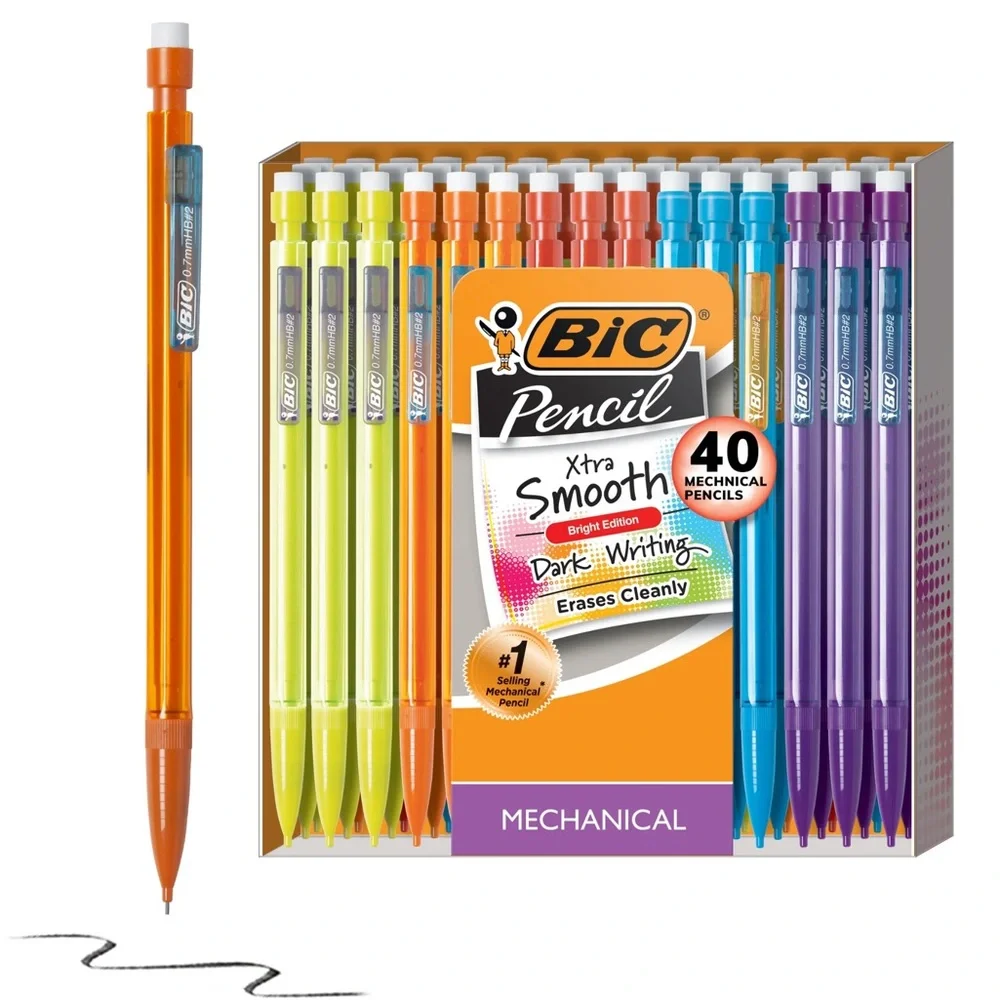 BIC Xtra-Smooth Mechanical Pencils with Erasers, 40-Count